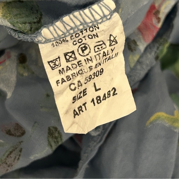 ❤️ Floral Made in Italy 🇮🇹 Button-Up Blouse - Blue L - Picture 6 of 10